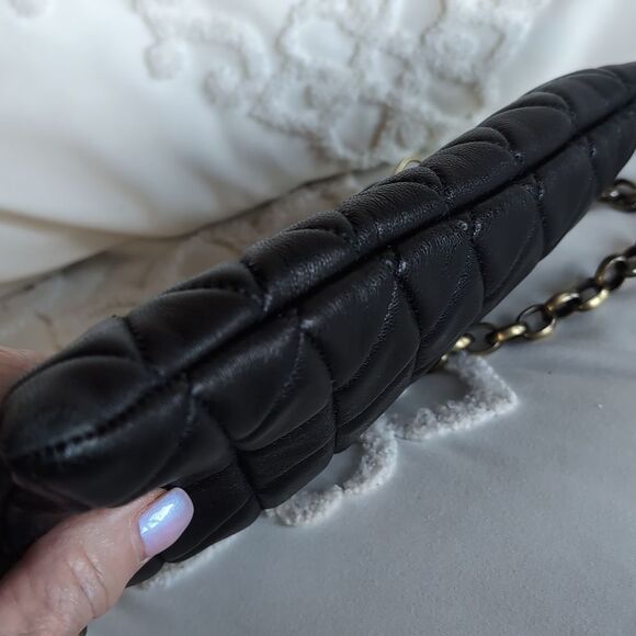 Carla Mancini Black Quilted Leather Demi Bag /Clutch🖤 - Picture 4 of 12